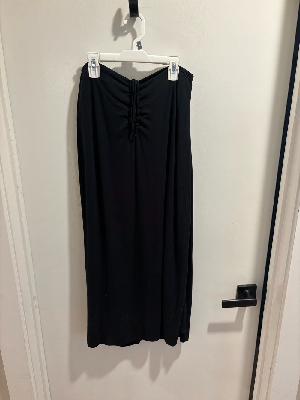 American Eagle Outfitters Black Maxi Skirt with Drawstring Front